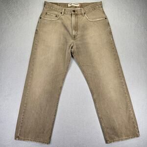Vintage Levis 569 Jeans Mens 33x30 Loose Straight Denim Y2K Tan Beige 2000s